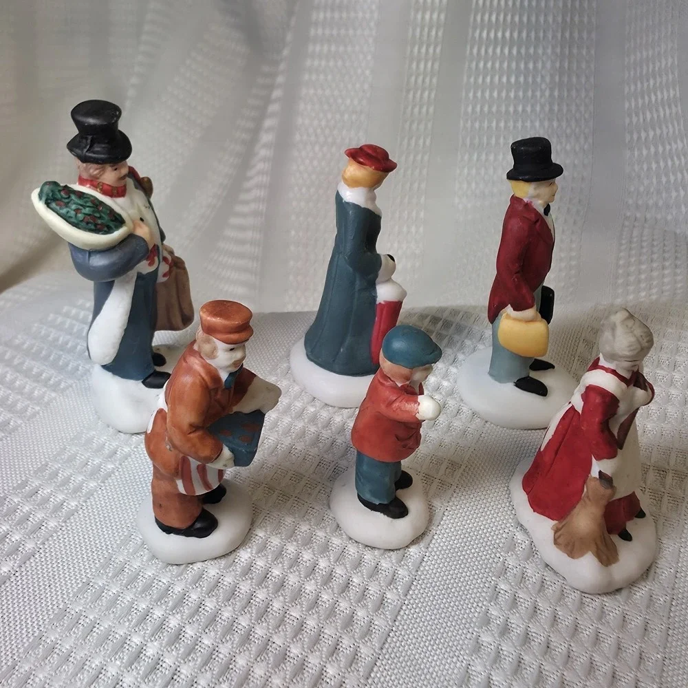 Lemax Christmas Village Vintage Hand Painted Lot‎ Of 6 People Figurines